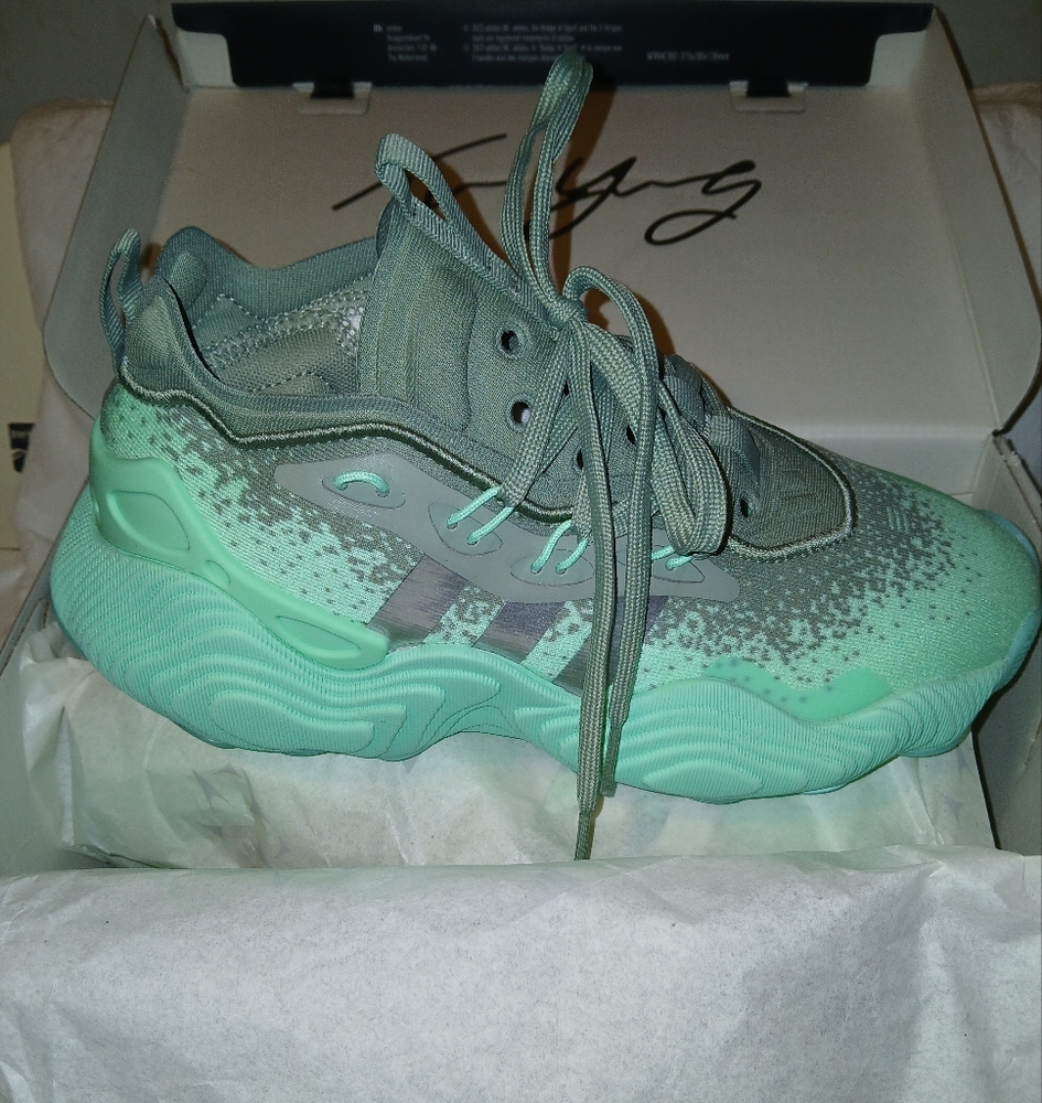 (Trae Young 3J)                   Adidas Aqua and Gray Athletic Shoes